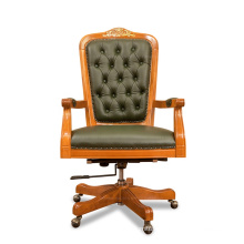 HAOSEN K204 high back swivel chair luxury office furniture leather wooden executive office chairs